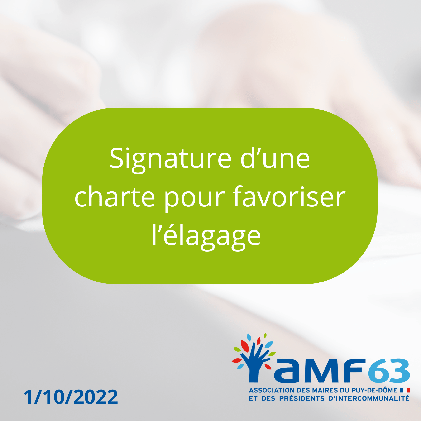 Signature d’une charte pour favoriser l’élagage a proximité des réseaux de télécommunications aériens