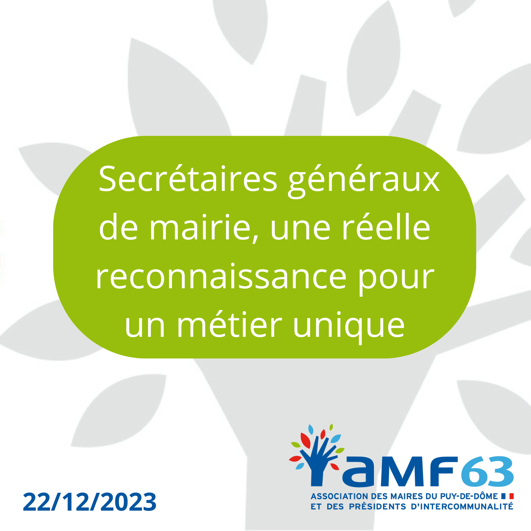 Communiqué de Presse de l’AMF – Secrétaires généraux de mairie, une réelle reconnaissance pour un métier unique et essentiel aux communes rurales