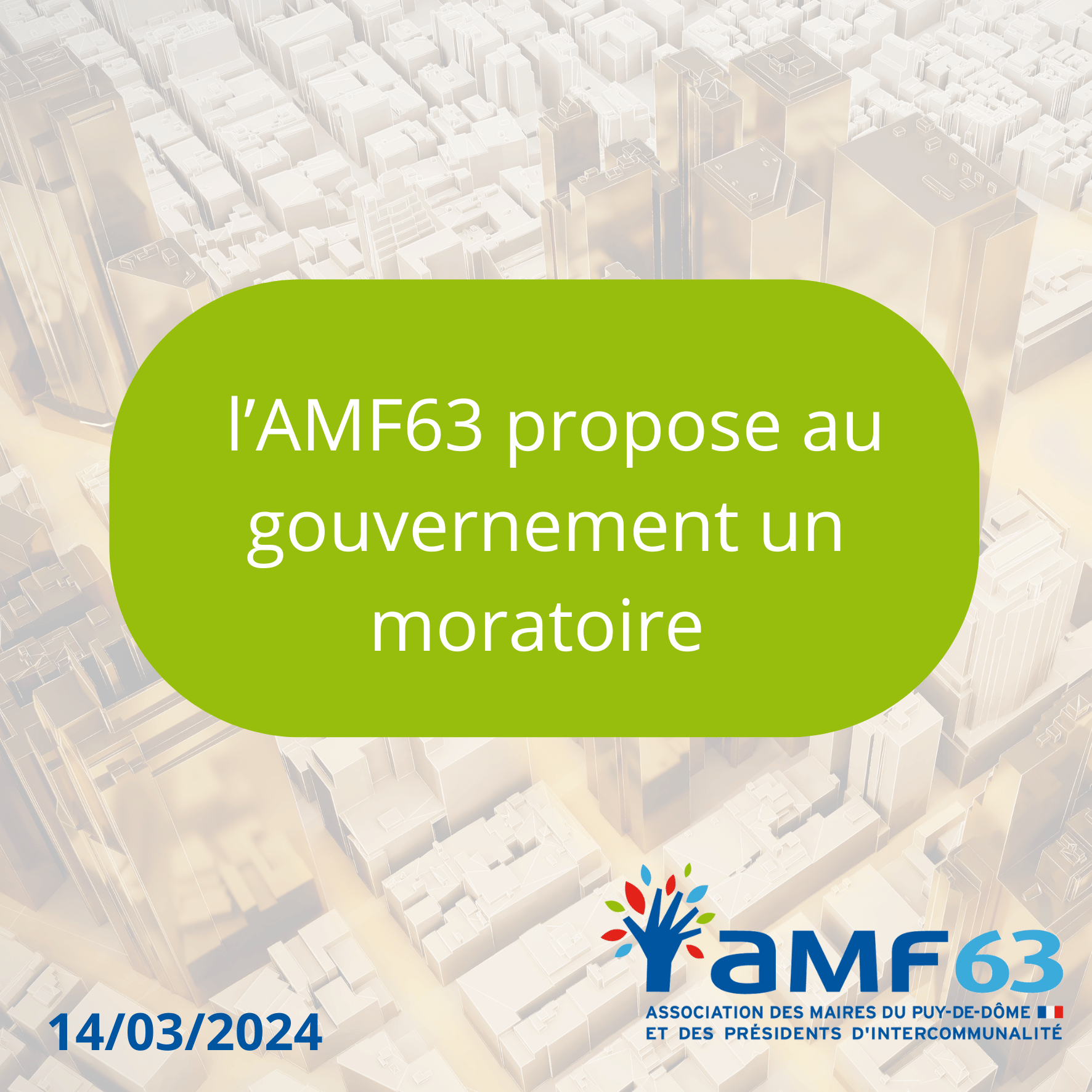 Communiqué de presse : ZRR/FRR : l’AMF63 à l’instar de l’AMF alerte et propose au gouvernement un moratoire ouvert à toutes les communes qui le demandent