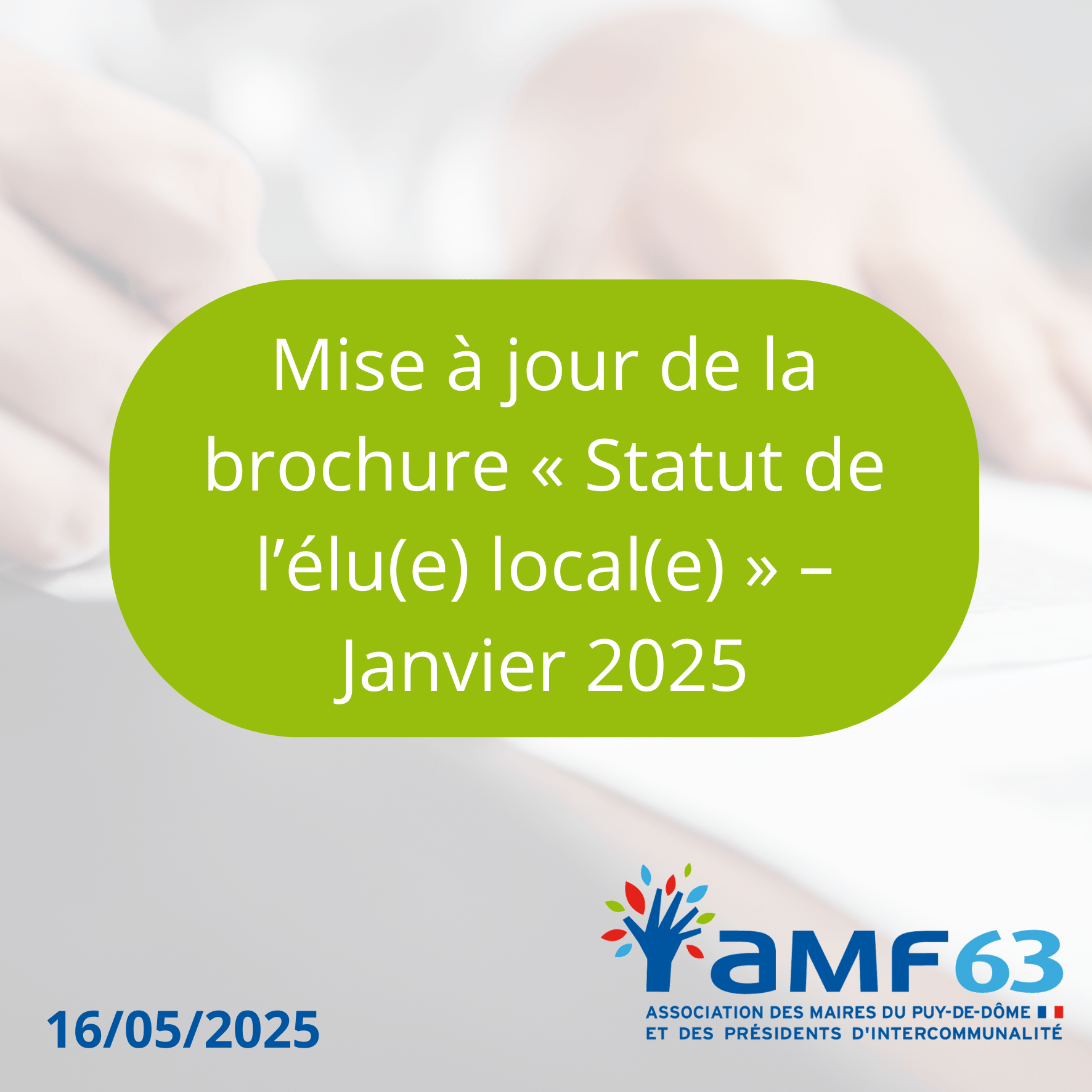 Mise à jour de la brochure « Statut de l’élu(e) local(e) » – Janvier 2025