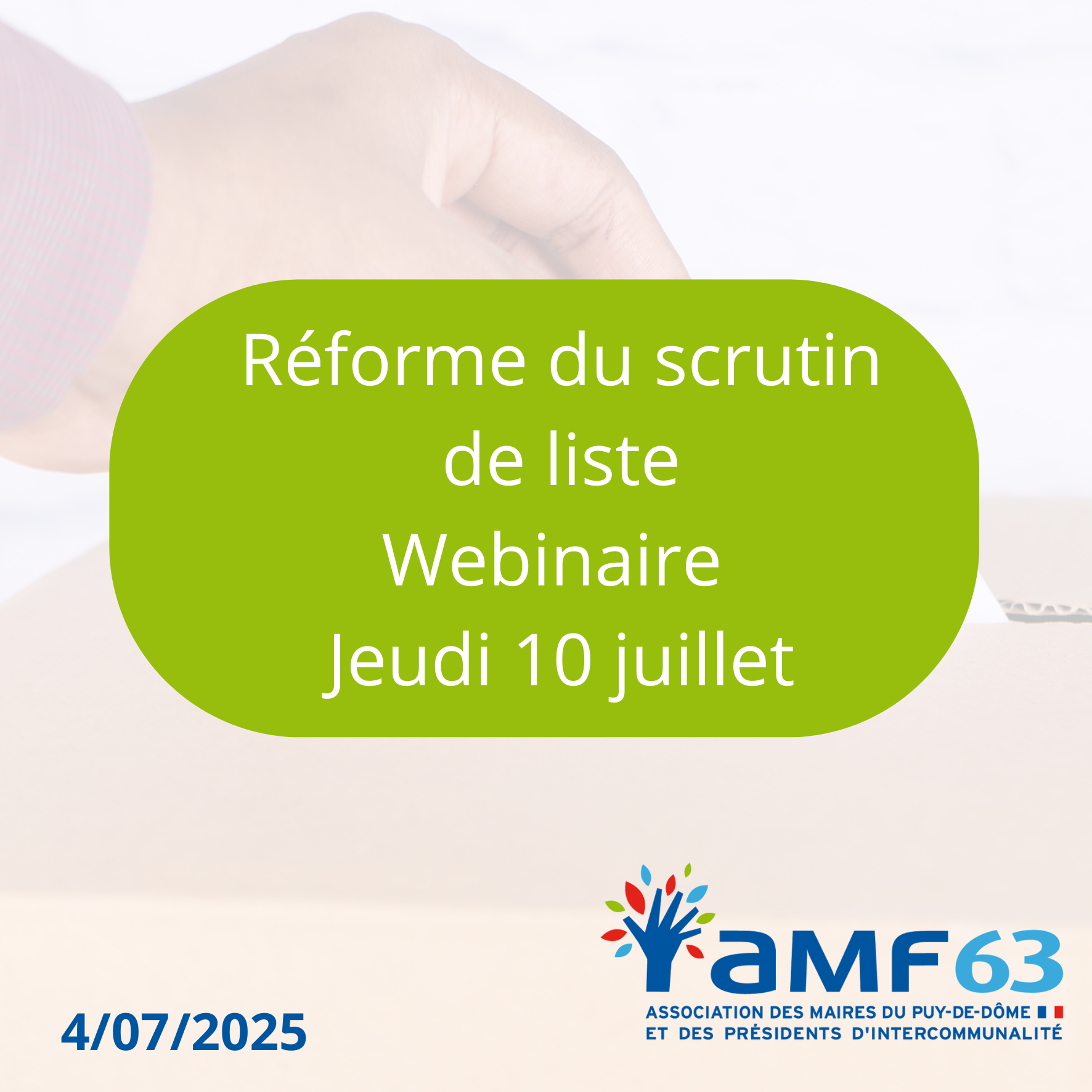 AMF63 – Réforme du scrutin de liste – ressources et webinaire à votre disposition